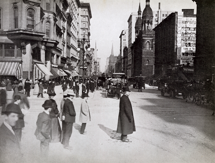 The Block System at Fifth Avenue and 42nd Street, from William Phelps Eno, Street Traffic Regulation, 1909